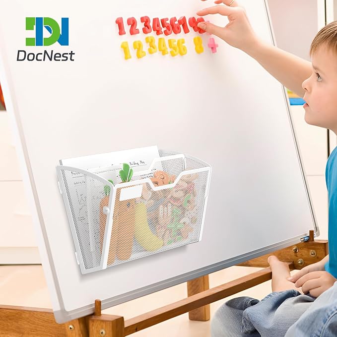 Docnest 3 Pack 2 Tier Dual-Mount Magnetic Mesh File Holders, Wall Organizer | - Image 7