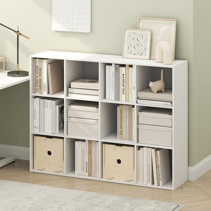 Furinno PELLI Book Shelf, 12-Cube Bookshelf, Cube Storage Organizer Bookcase by Furinno-FitsYourSpaceFitsYourBudget