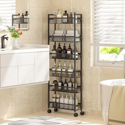 6 Tier Slim Storage Cart, Narrow Cart - Image 6