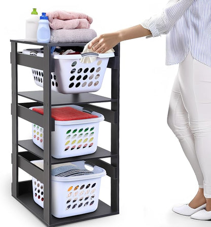 Laundry Basket Holder Shelf by LeapOak
