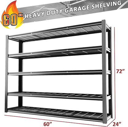 60" W Garage Shelving Heavy Duty Metal Shelving 3030LBS Storage Shelves - Image 2