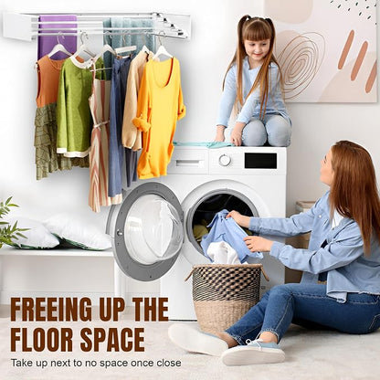 32” Foldable Clothes Drying Rack Wall Mounted - Image 7