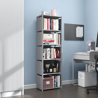RIIPOO Book Shelf, 5-Cube Storage Organizer, Metal & Fabric Bookcase - Image 8