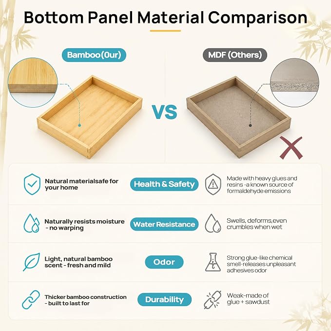 Vtopmart Bamboo Drawer Organizer Boxes - Image 3