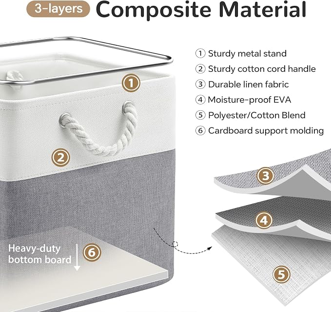 13x13 Inch Foldable Fabric Cube Storage Bins - Image 4