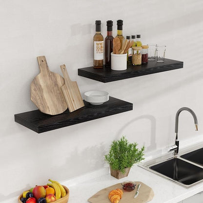 Black Floating Shelves 24 Inch Long 2 Pack - Image 5