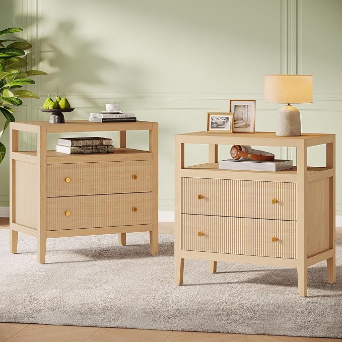 Tribesigns Modern Nightstand, 2-Drawer Nightstand by Tribesigns