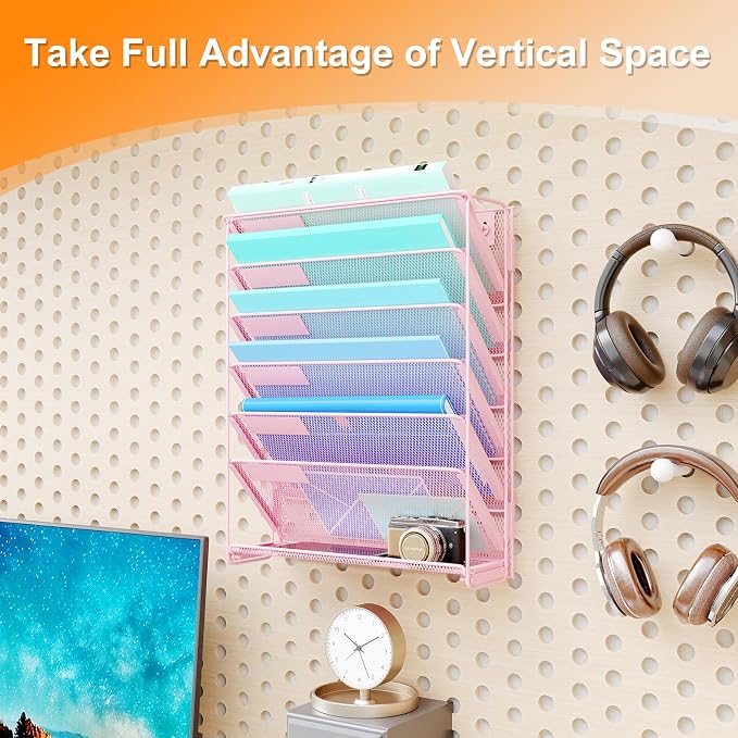 Kuntine.B Wall File Organizer Hanging Magazine Holder - Image 7