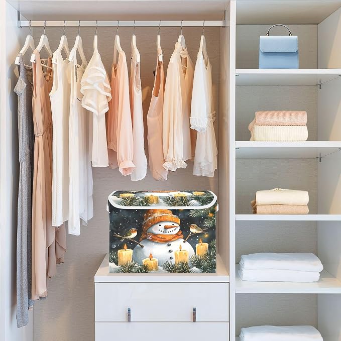 Watercolor Snowman Storage Bins - Image 6