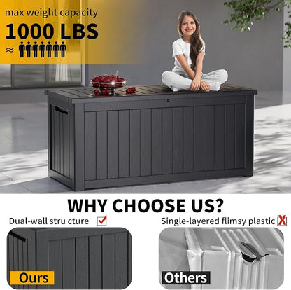 Heavy-Duty 270 Gallon Waterproof Deck Storage Box, Outdoor Storage - Image 6