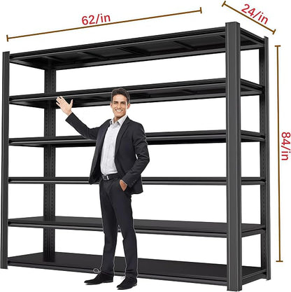 84"H Garage Shelving Heavy Duty Storage Shelves 6000 LBS Adjustable Metal - Image 3