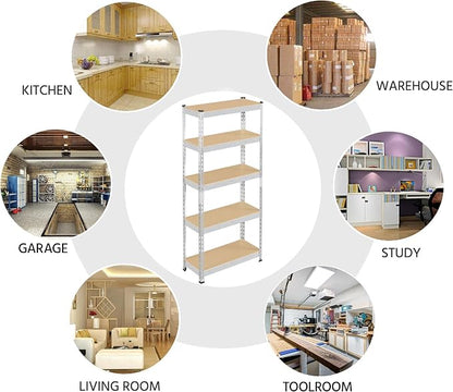Topeakmart 3 PCS 5-Tier Utility Shelves, Metal Storage Shelves Garage Shelving - Image 7