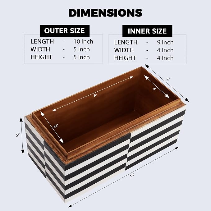 Handicrafts Home Decorative Organizer Box 10x5 – Large Keepsake Box - Image 2
