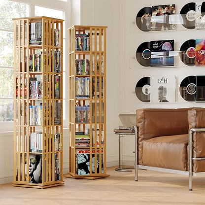 XIMN 360° Rotating Bamboo CD/DVD Shelf - Image 2