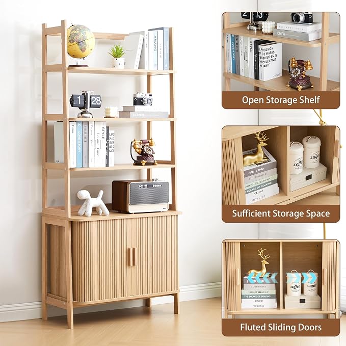 4-Tier Bookshelf, Tall Bookcase - Image 6