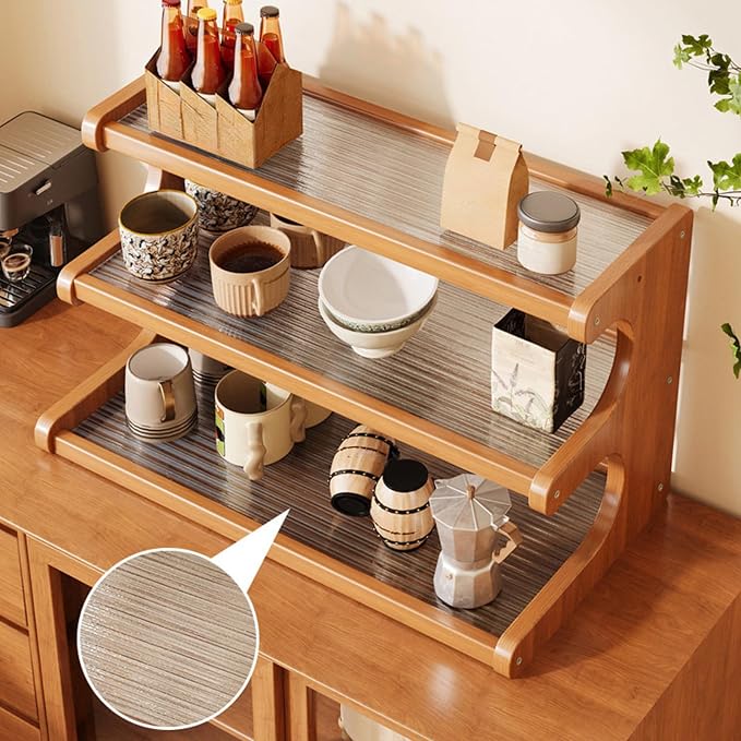 3 Tier Wooden Mug Rack Coffee Mug Holder, Tiered Wooden Display Riser Stand - Image 3