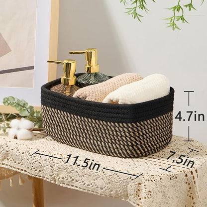Small Storage Baskets for Organizing | Closet Organizer Bins | Shelf Toy Basket - Image 3