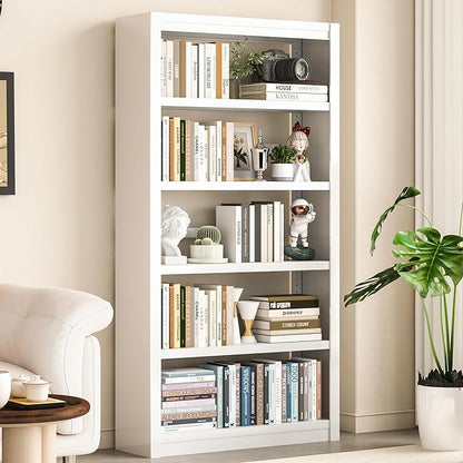 5 Tier Metal Bookcase, Sturdy Modern Heavy Duty Display Bookcases by CBNTKI