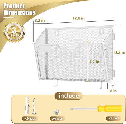 Docnest 3 Pack Mesh Wall File Holders - Image 2