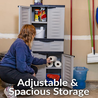 Sunnydaze 57" H Resin Garage Storage Cabinet - Image 4