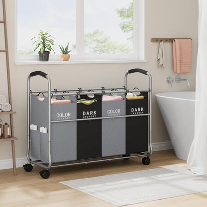 Tajsoon Laundry Sorter 4 Sections, Laundry Separator Hamper - Image 6