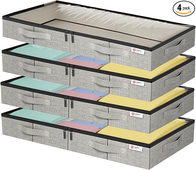 4.5 Inches Under Bed Storage Containers by YEARNINGHOME