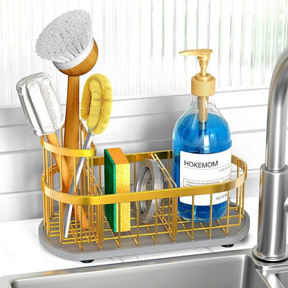 Kitchen Sink Organizer with Sponge Holder & Brush Holder by HOKEMOM