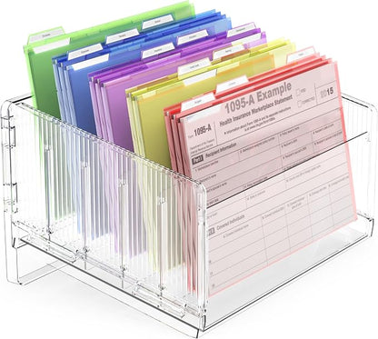 File Sorter Organizer, 5 Sections Acrylic Letter Tray - Image 8