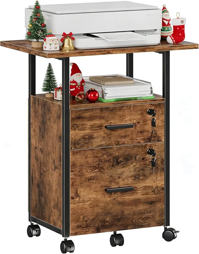 GYIIYUO 2 Wood Drawer Lockable File Cabinet by GYIIYUO