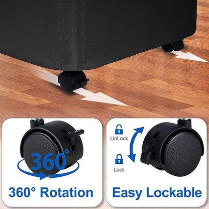 Slim Laundry Hamper with Wheels, 25 Gal Rolling Laundry Basket with lid and - Image 4