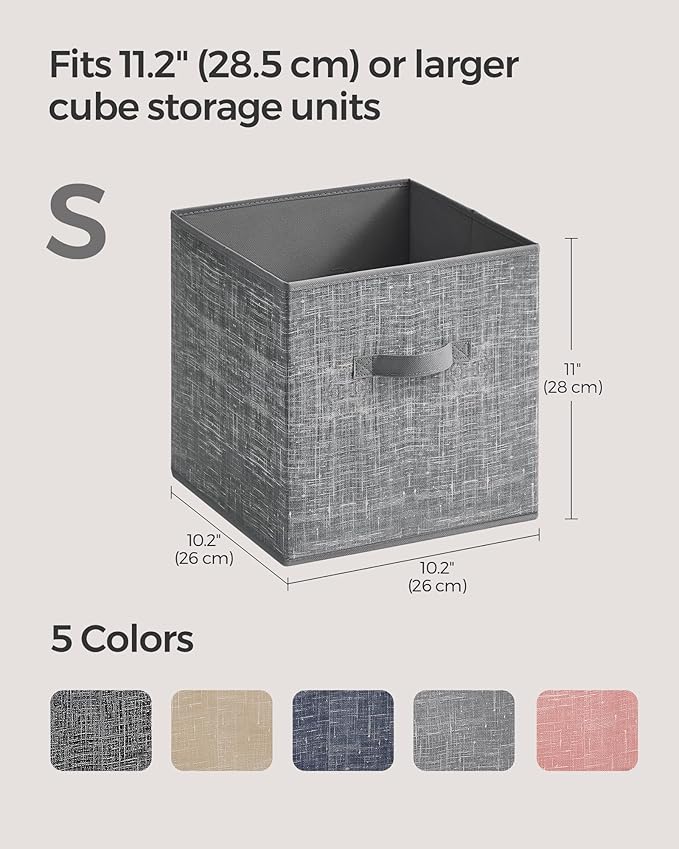 SONGMICS Storage Cubes, 10.2 x 10.2 x 11 Inches Non-Woven Fabric Bins - Image 4