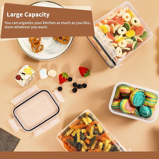PRAKI Airtight Food Storage Containers Set, Flour & Sugar - Image 4