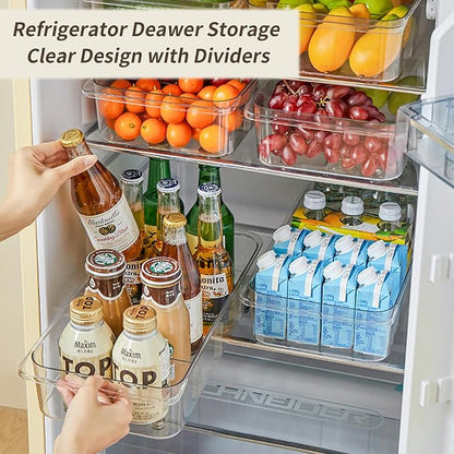 Attelite 3 Pack Fridge Organizer on Wheels, Roll Out Refrigerator Organizers - Image 4