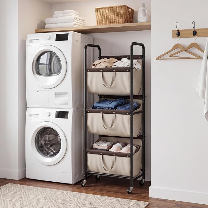 GRANNY SAYS 3 Section Tiered Laundry Sorter, Slim Vertical Laundry Hamper - Image 6