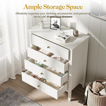 RoyalCraft White Fluted 4 Drawer Dresser - Image 5
