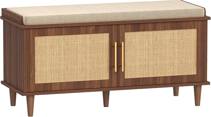 Akxomel Rattan Shoe Storage Bench by Akxomel