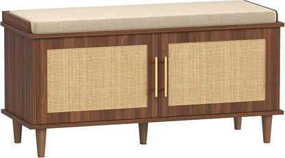 Akxomel Rattan Shoe Storage Bench by Akxomel
