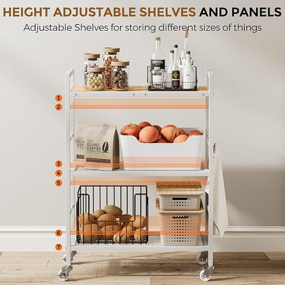 3-Tier Metal Storage Rack with Industrial Wheels, Mesh Shelving Unit with - Image 4
