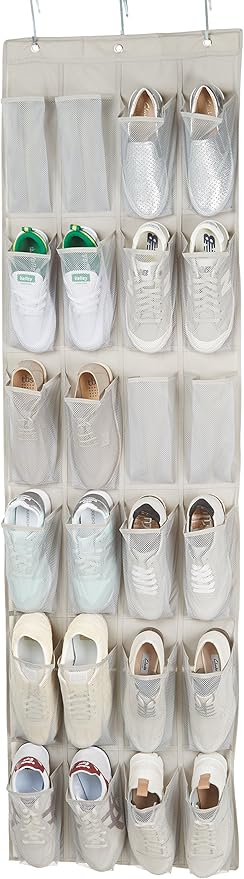 Amazon Basics 24 Medium Mesh Pocket Over-the-Door Hanging Shoe Organizer - Image 3