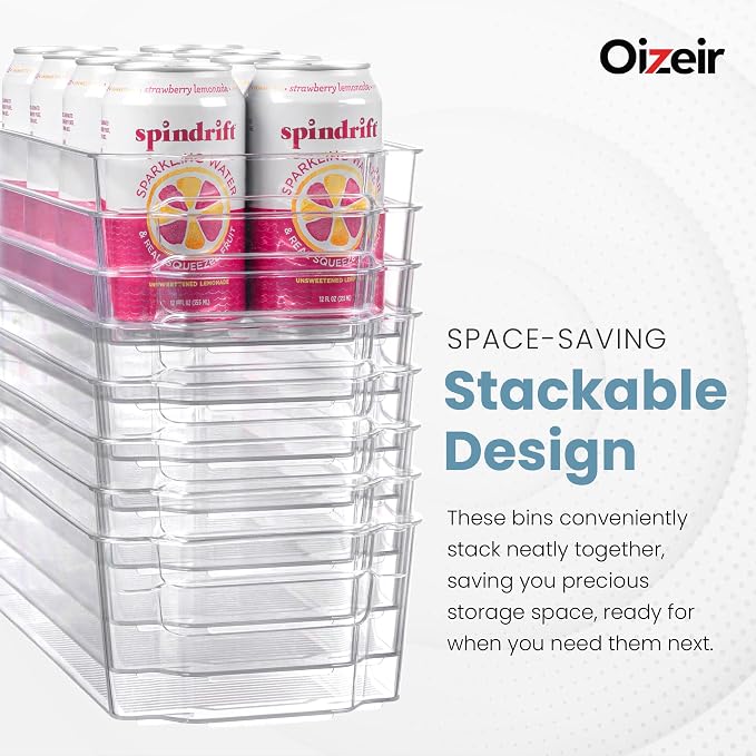 Oizeir 8 Pack Clear Plastic Storage Bins - Image 4