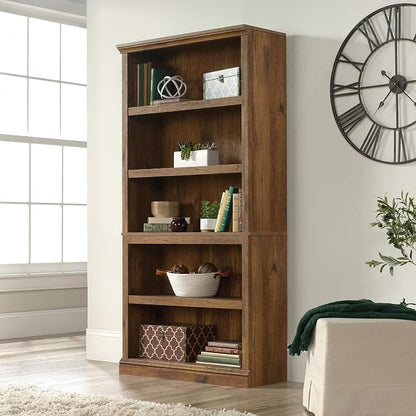 Sauder 5 Tier Book Shelf Wooden Bookcase Multipurpose Bookshelf - Image 2
