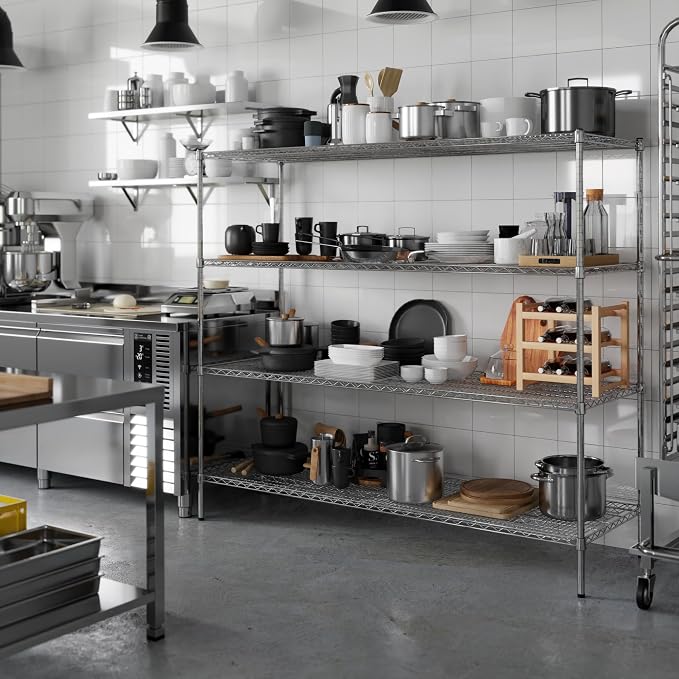 24" Deep x 72" Wide x 64" Height Wire Shelving Kit | 4-Tier | NSF Commercial - Image 5