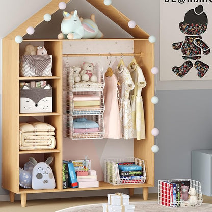 X-cosrack 4 Tier Closet Hanging Organizer, Foldable Closet Shelving - Image 6
