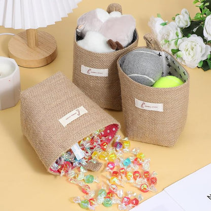 9 Pcs Mini Wall Hanging Storage Bags, Cotton Linen Mini Wall Hanging Storage - Image 7