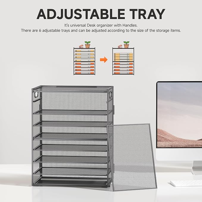 SUBEKYU 9 Tier Paper Organizer for Desk - Image 3