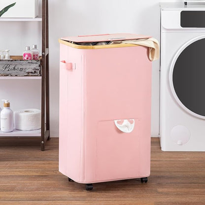 Vincona Laundry Basket with Wheels, Tall Dirty Clothes Hamper on Wheels - Image 6