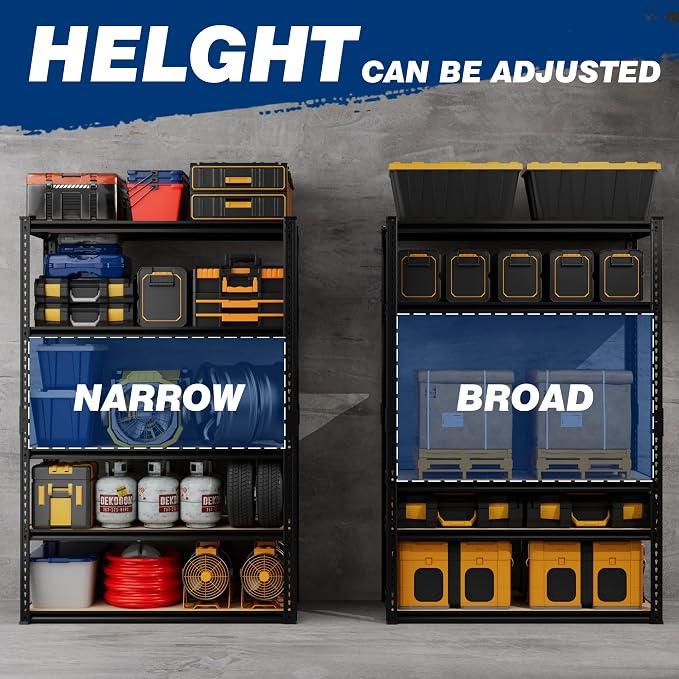 2025LBS Storage Shelves Heavy Duty 5 Tier Garage Storage Shelves, Adjustable - Image 5