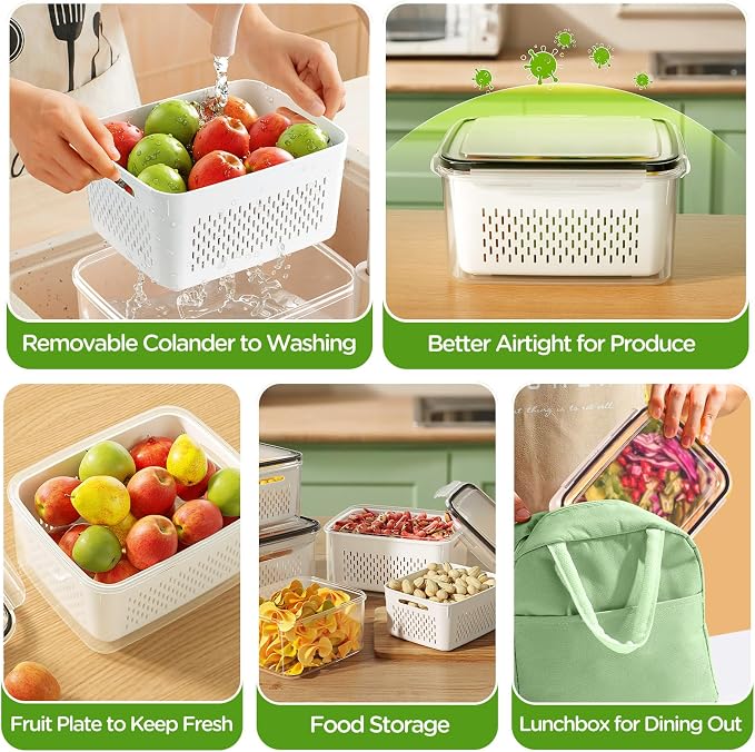 4 PCS Fruit Storage Containers for Fridge, Produce Containers for Fridge - Image 7