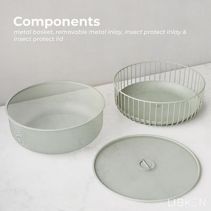 Metal Fruitbasket with Mesh Lid and Basket - Image 4