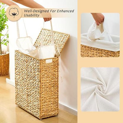 Handwoven Slim Laundry Hamper - Image 6